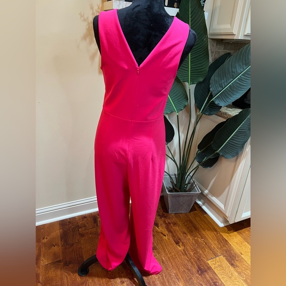Express Wideleg V-Neck Pink Jumpsuit Medium - Picture 6 of 6